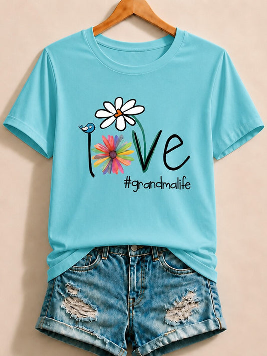 Wildflower Graphic Print - Flora Cotton Tee