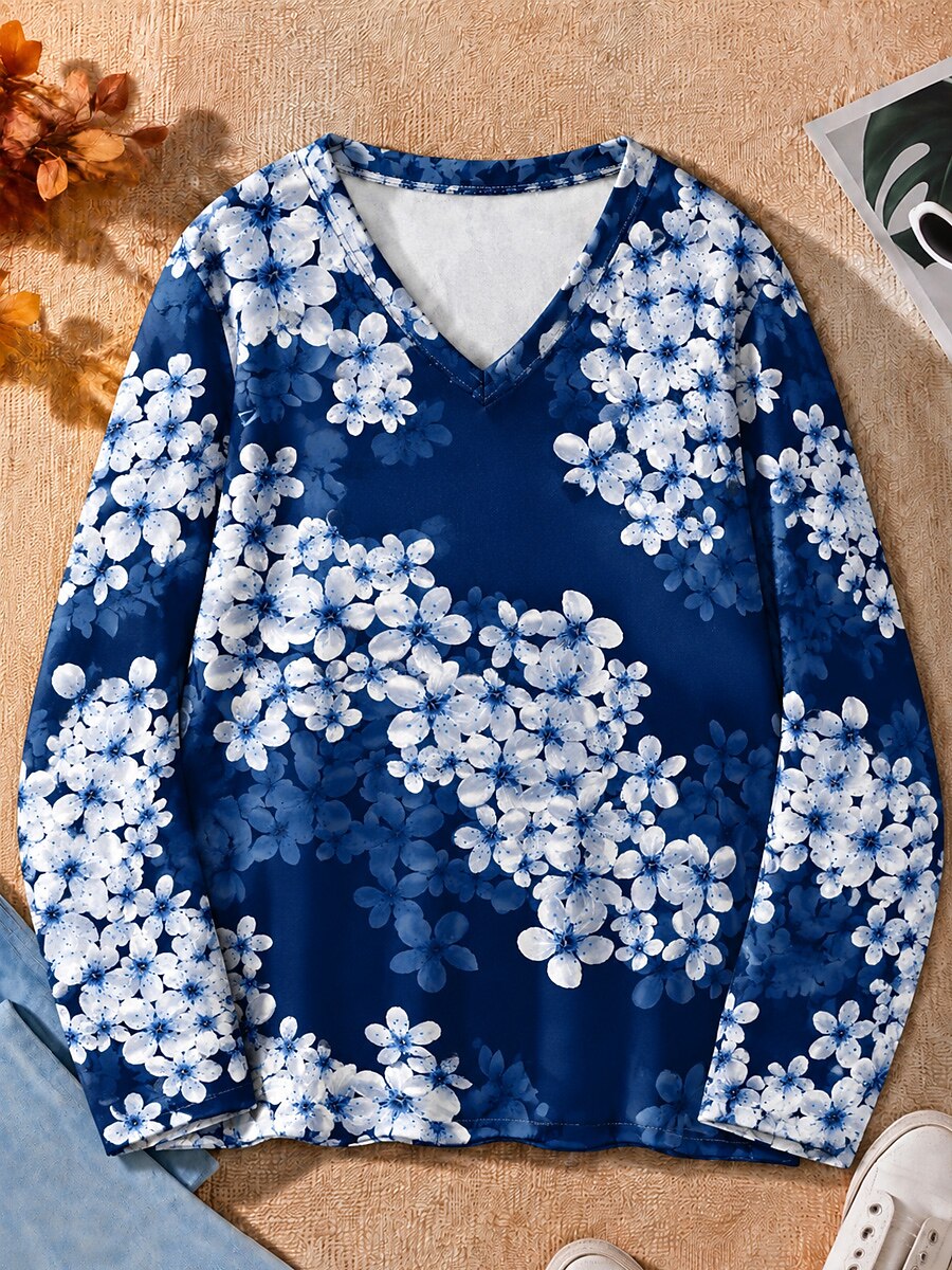 Blossoms Across The Chest - Flora Cotton Long Sleeve Tee