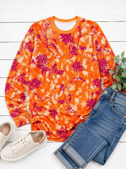 Distressed Floral Blossoms - Flora Cotton Long Sleeve Tee