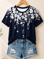 Daisy Branch Pattern - Flora Cotton Tee