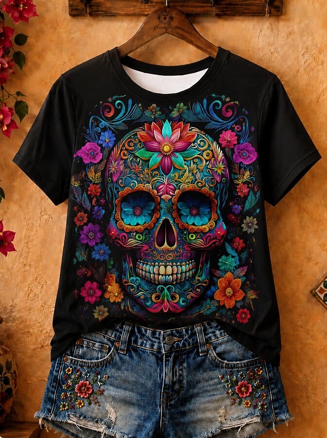 Floral Skull - Life Stories Cotton Tee