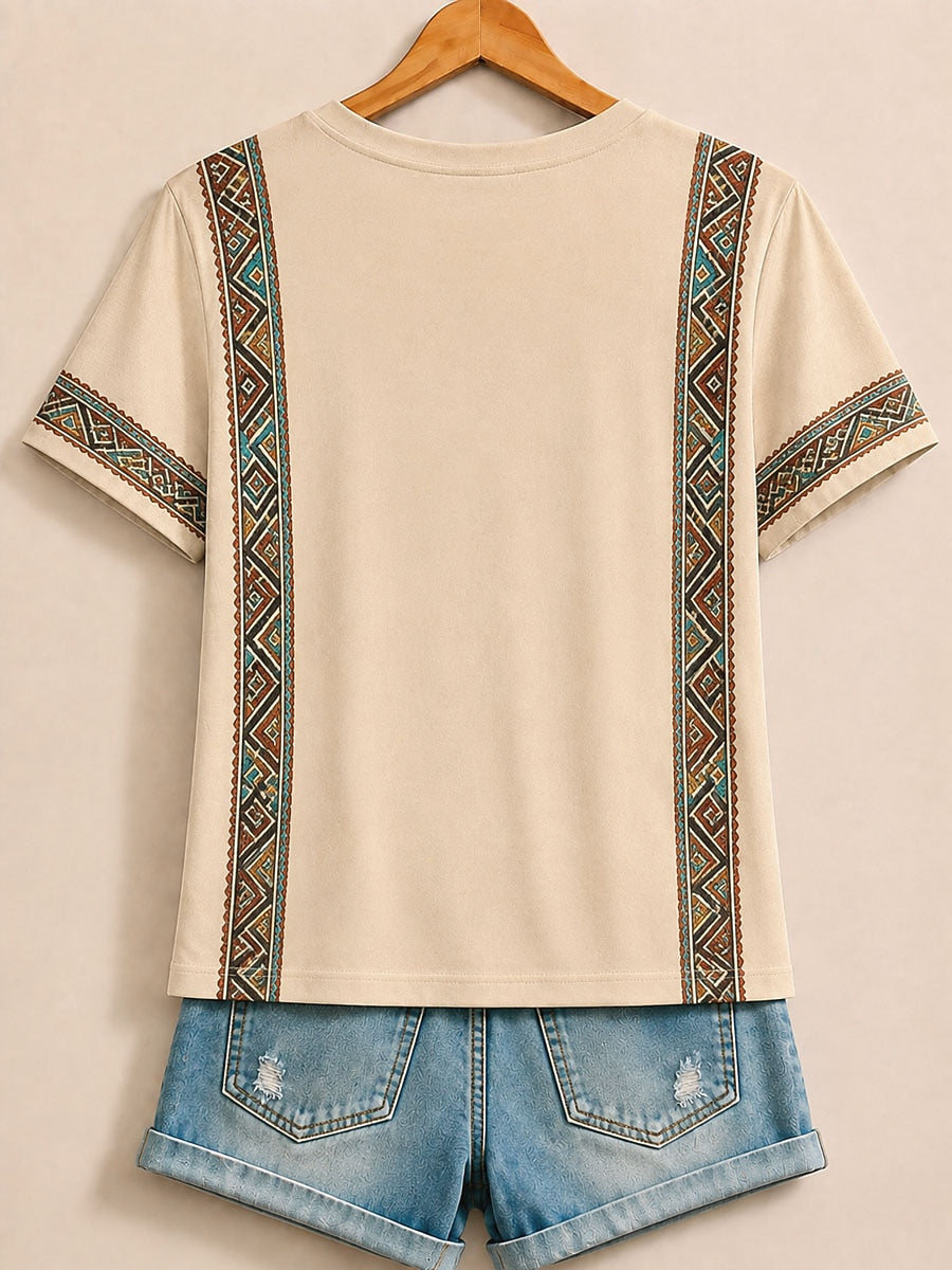 Dragonfly Cotton Tee in Apricot
