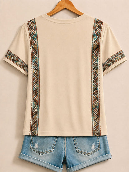 Dragonfly Cotton Tee in Apricot