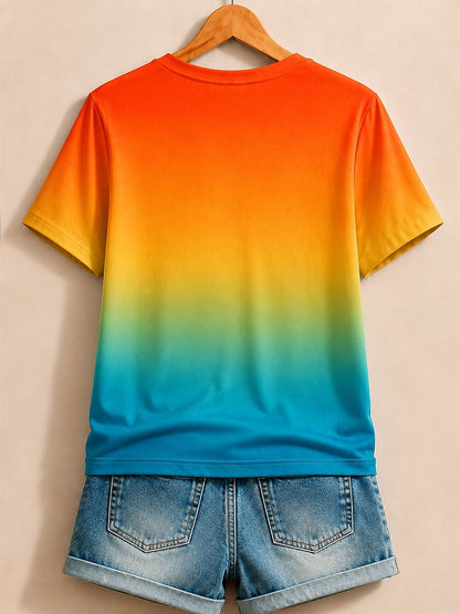 Orange Animal Cotton Tee in Orange