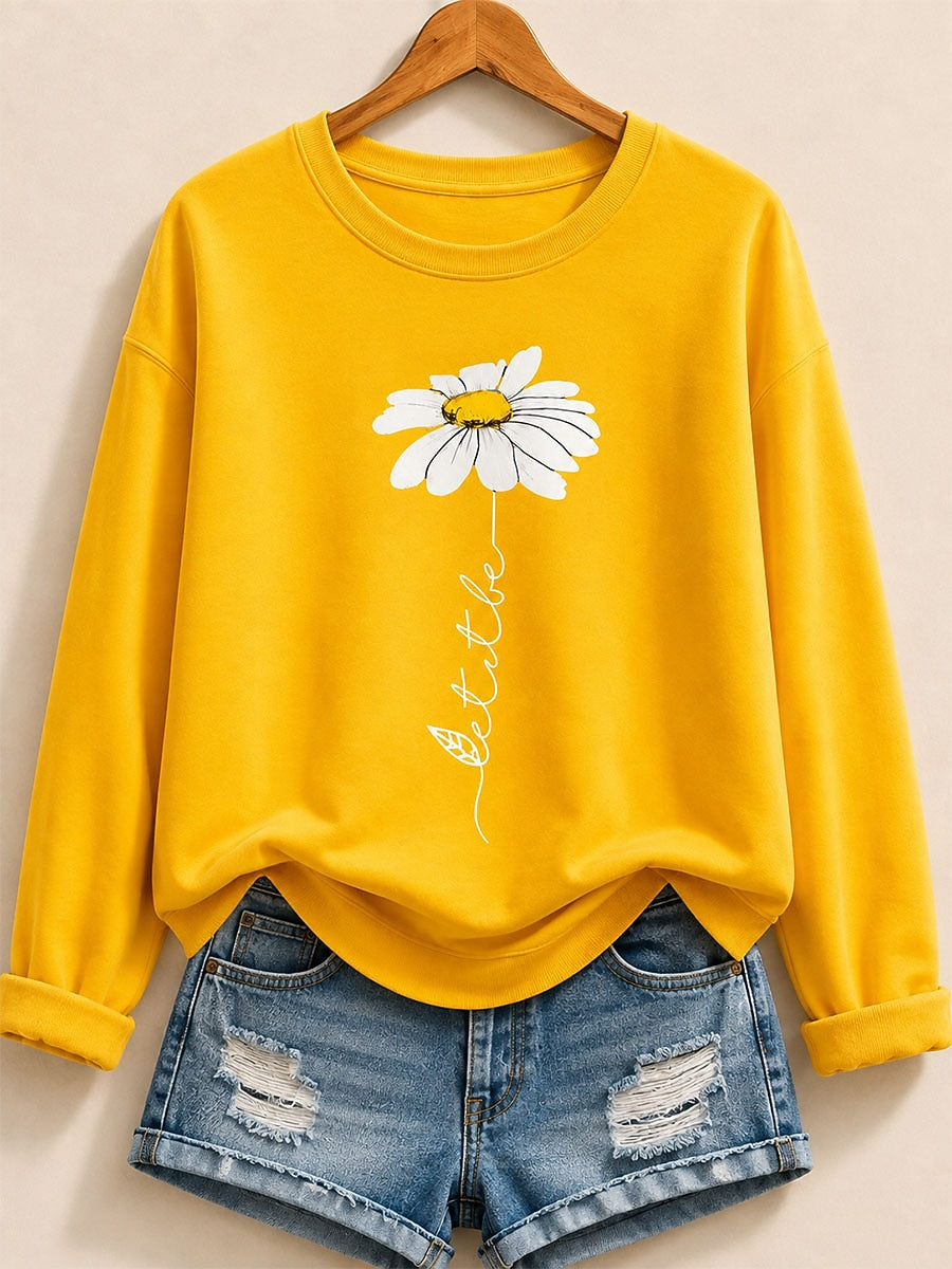 Be Kind Daisy - Flora Cotton Blend Sweatshirt
