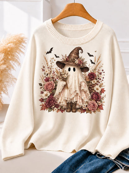 Floral Ghost With Witch Hat women's sweatshirts - product image 3