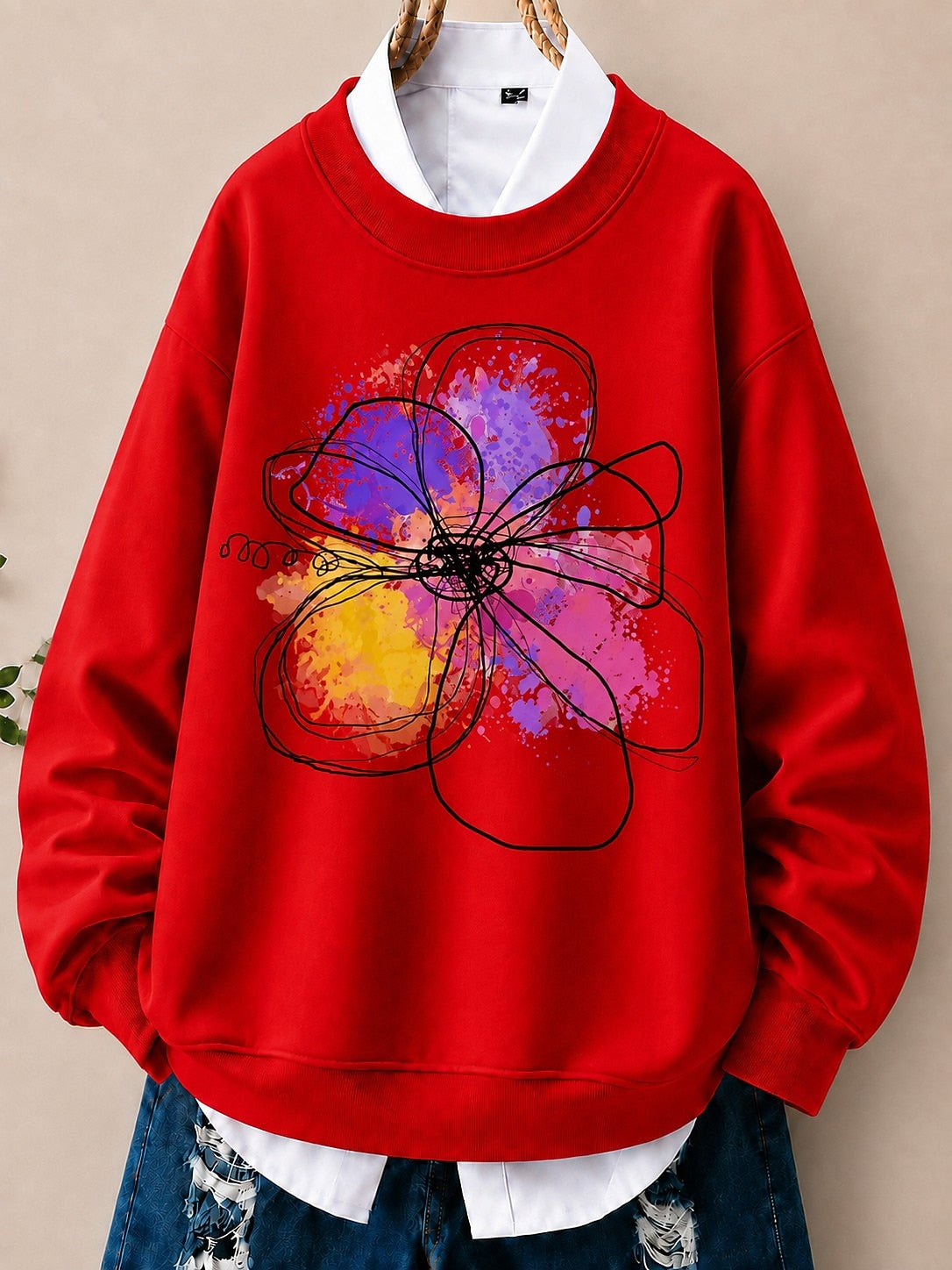 Abstract Watercolor Blossom women's sweatshirts - product image 5