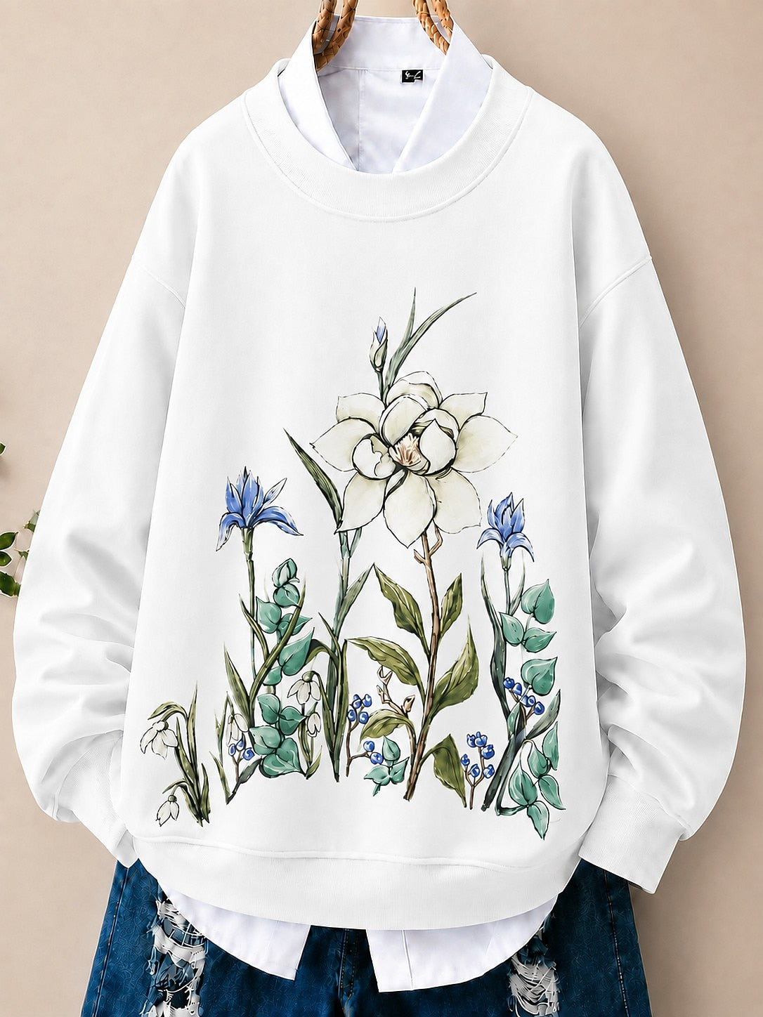 Wildflowers With Botanical Stems women's sweatshirts - product image 4