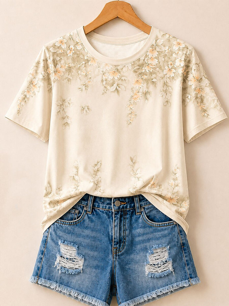 Cherry Blossom Cascade - Flora Cotton Tee