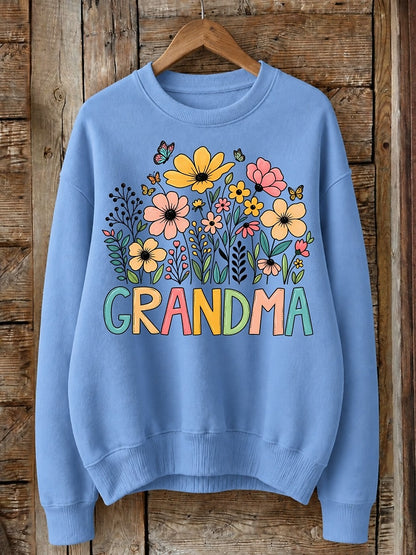 Grandma With Wildflowers - Life Stories Cotton Blend Sweatshirt