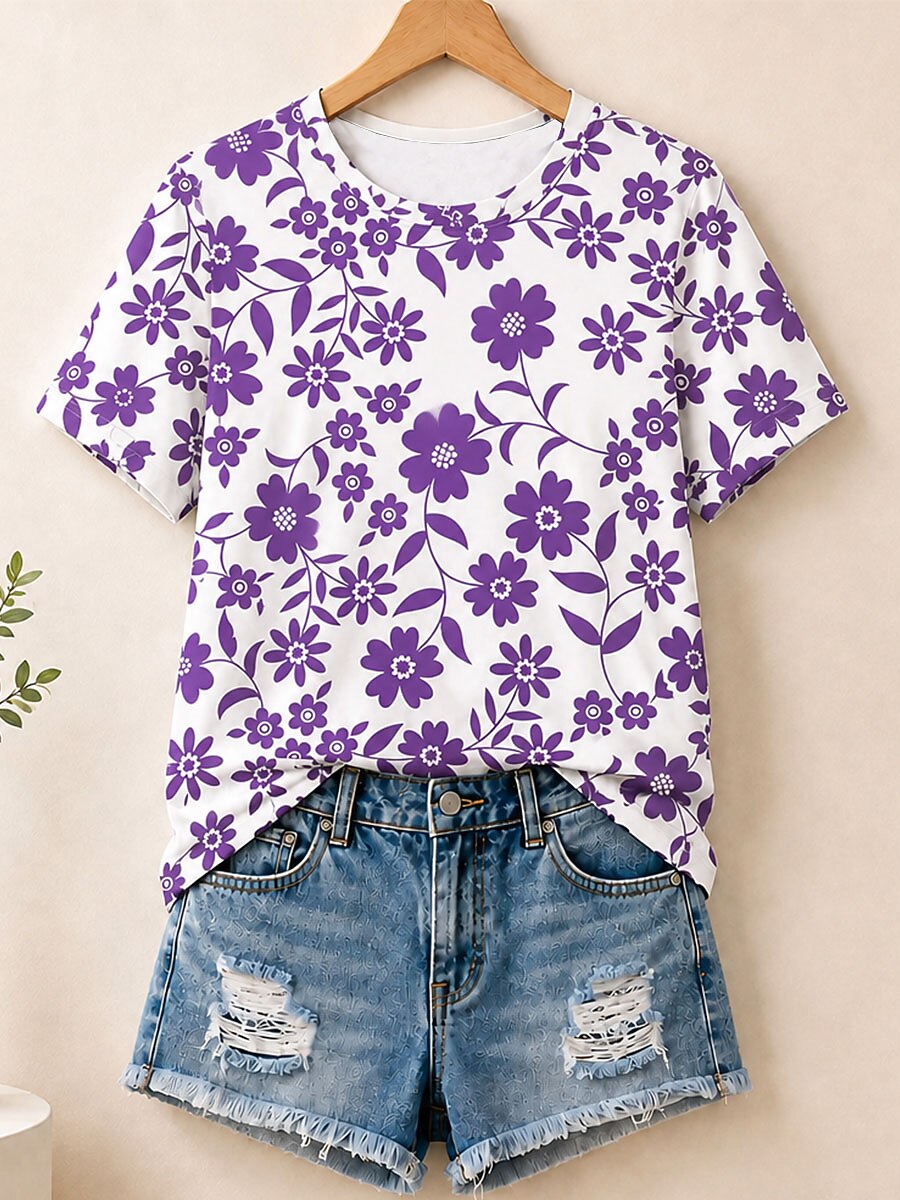 Daisy Meadow Whispers - Flora Cotton Tee