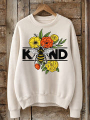 Bee Kind With Flowers - Life Stories Cotton Blend Sweatshirt
